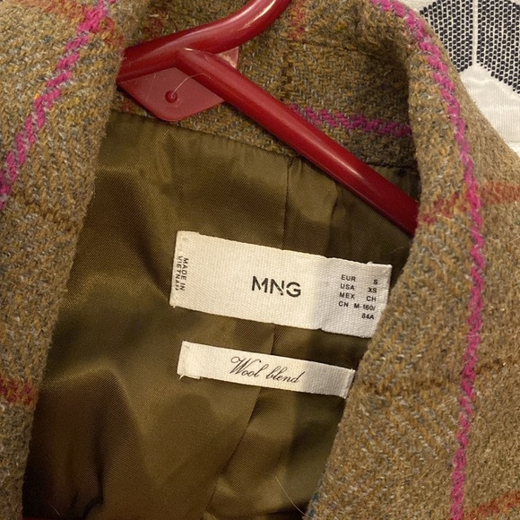 Mango check wool blend blazer - Picture 2 of 5